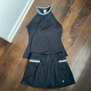 File Matching Black Tennis Skirt & Tank Set - size small